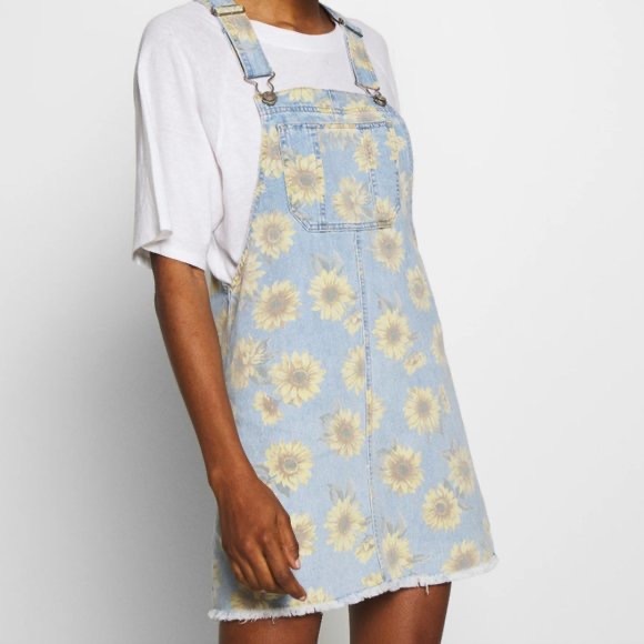 American Eagle Outfitters Dresses & Skirts - American Eagle denim sunflower overall dress